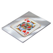 Queen of Hearts On White Satin Fabric Notitieboek (Linkerzijde)