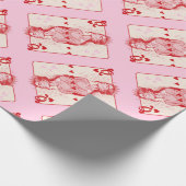 Queen of Hearts Pink Preppy Art Cadeaupapier (Hoek)