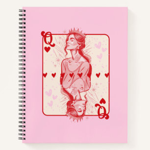 Queen of Hearts Pink Preppy Art Notitieboek