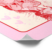 Queen of Hearts Pink Preppy Art Poster (Hoek)