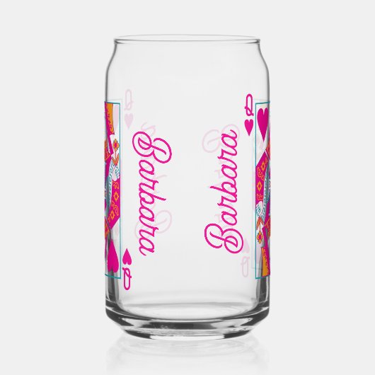 Queen of Hearts Plezier Bachelorette Feestje Blikvorm Glas (Links)