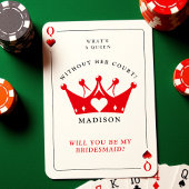 Queen of Hearts Poker Bridesmaid Proposal Kaart