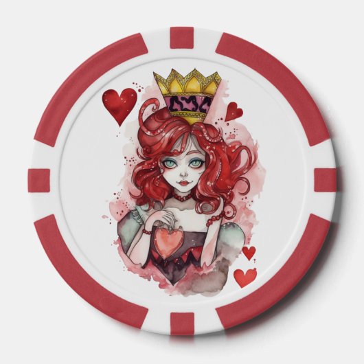 ❤️ Queen of Hearts ❤️ Poker Chips (Voorkant)