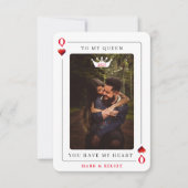 Queen of Hearts Poker Foto Valentijnsdag Kaart (Voorkant)