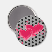 Queen of Hearts Polka Dot Magnet (Voorkant / Achterkant)