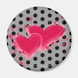 Queen of Hearts Polka Dot Magnet
