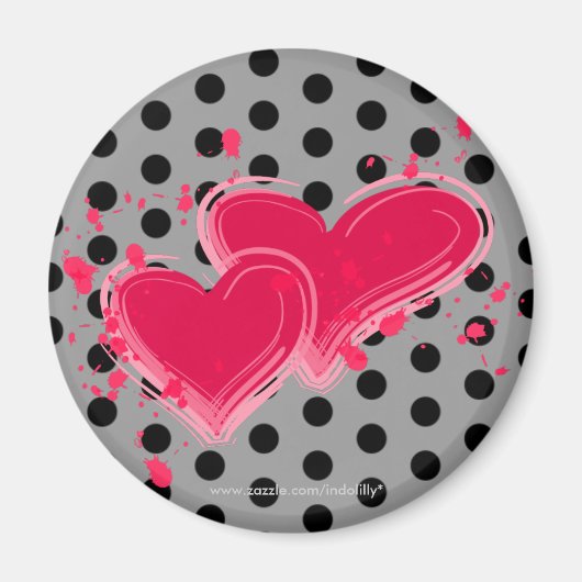Queen of Hearts Polka Dot Magnet (Voorkant)