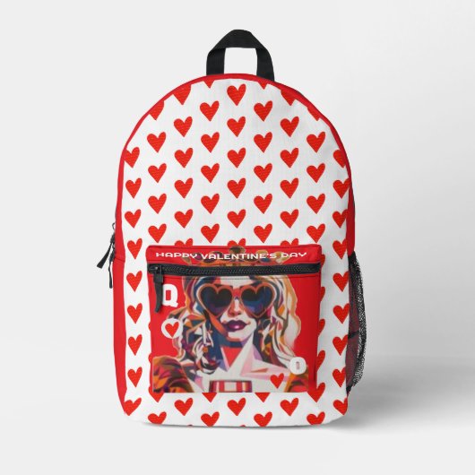 Queen of Hearts Pop Art  Bedrukte Rugzak (Voorkant)