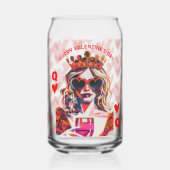 Queen of Hearts Pop Art  Blikvorm Glas (Achterkant)