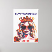 Queen of Hearts Pop Art Canvas Afdruk (Voorkant)