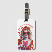 Queen of Hearts Pop Art Spiral Notebook Bagagelabel (Voorkant (verticaal))