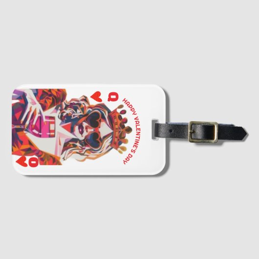 Queen of Hearts Pop Art Spiral Notebook Bagagelabel (Voorkant (horizontaal))