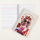 Queen of Hearts Pop Art Spiral Notebook Notitieboek (Binnen)