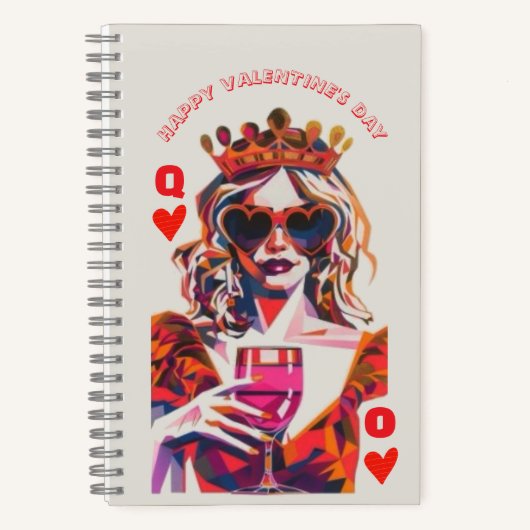 Queen of Hearts Pop Art Spiral Notebook Notitieboek (Voorkant)