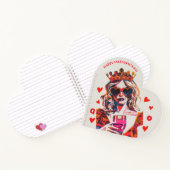 Queen of Hearts Pop Art Spiral Notebook Notitieboek (Binnen)