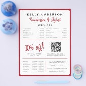 Queen of Hearts Red Photo Services Kapsalon Flyer (Enkel)