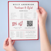 Queen of Hearts Red Photo Services Kapsalon Flyer (Hand)