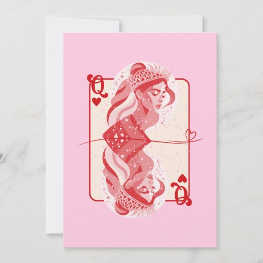 Queen of Hearts: Red Preppy Art Feestdagenkaart (Voorkant)