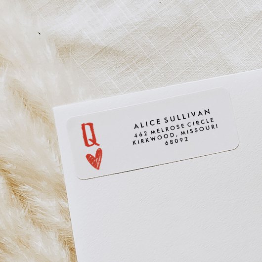 Queen of Hearts Retouradreslabels Etiket