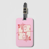Queen of Hearts: rode en roze preppy kunst Bagagelabel (Voorkant (verticaal))