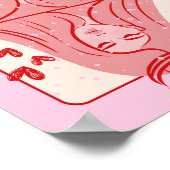 Queen of Hearts: rode en roze preppy kunst Poster (Hoek)