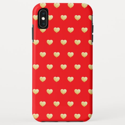 Queen of Hearts Rode Gouden Patroon Case-Mate iPhone Case (Achterkant)