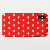 Queen of Hearts Rode Gouden Patroon Case-Mate iPhone Case (Achterkant (horizontaal))