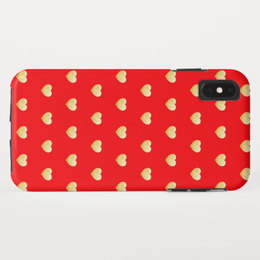 Queen of Hearts Rode Gouden Patroon Case-Mate iPhone Case (Achterkant (horizontaal))
