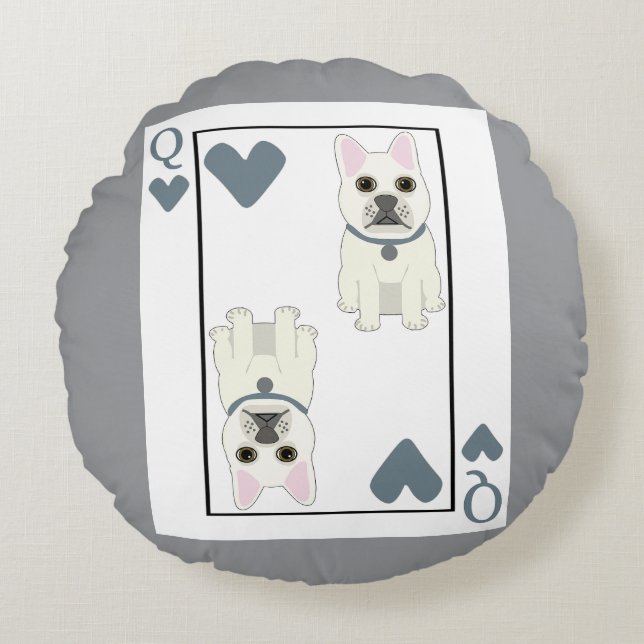 Queen of Hearts Rond Kussen (Voorkant)