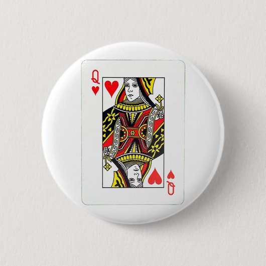 QUEEN OF HEARTS RONDE BUTTON 5,7 CM (Voorkant)