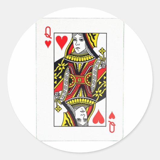 QUEEN OF HEARTS RONDE STICKER (Voorkant)