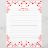 Queen of Hearts - Rood gevoerd papier Blad (Voorkant)