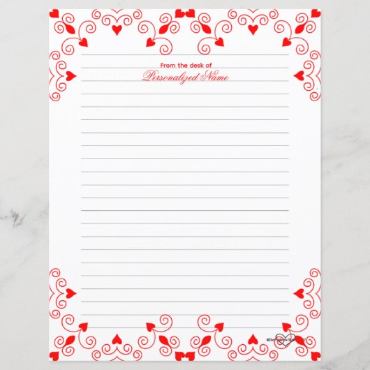 Queen of Hearts - Rood gevoerd papier Blad (Voorkant)