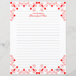 Queen of Hearts - Rood gevoerd papier Blad