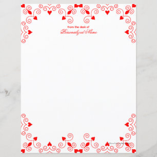 Queen of Hearts - Rood ongevoerd papier blad