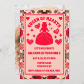 Queen of Hearts Rozen Verjaardagsfeest Foto Kaart (Voorkant / Achterkant)