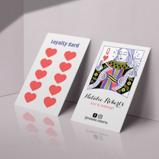 Queen of Hearts Schattige Hair Stylist Beauty Salo Klantenkaartje
