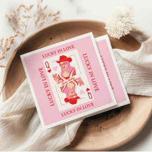 Queen of Hearts speelkaarten Bachelorette Servet