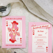 Queen of Hearts speelkaarten Bachelorette Uitnodig Kaart