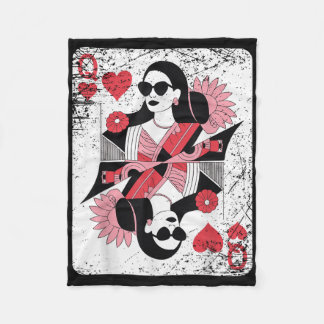 Queen of Hearts speelt Kaart Fleece Deken