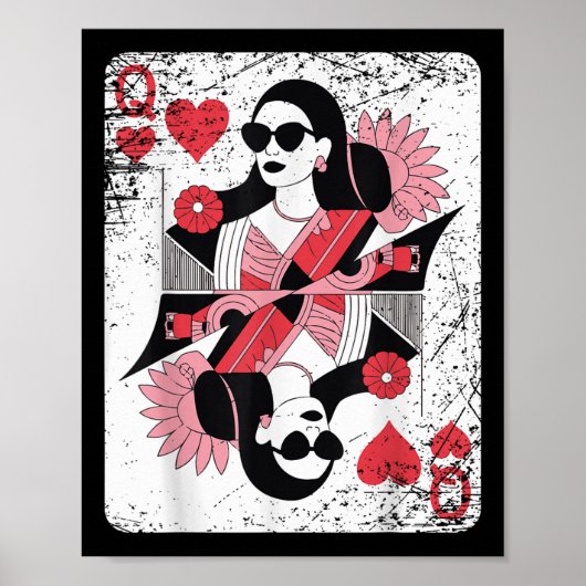 Queen of Hearts speelt Kaart Poster (Voorkant)