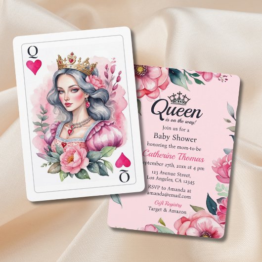 Queen of Hearts speelt Kaart roze Baby shower