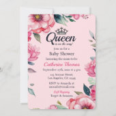 Queen of Hearts speelt Kaart roze Baby shower (Achterkant)