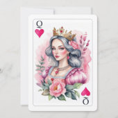 Queen of Hearts speelt Kaart roze Baby shower (Voorkant)