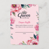 Queen of Hearts speelt Kaart roze luier Raffle (Achterkant)