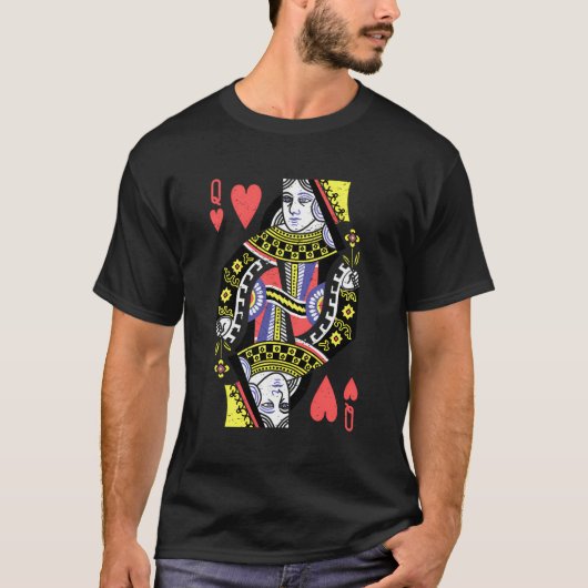 Queen of Hearts Spelen Kaart Halloween S T-shirt (Voorkant)