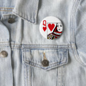 Queen of Hearts spelen Kaart Ronde Button 5,7 Cm (In situ)