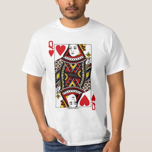 Queen of Hearts spelen Kaart T-shirt (Voorkant)