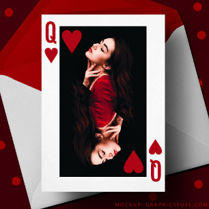 Queen of Hearts Spelen Kaart Valentijnsdag Kaart