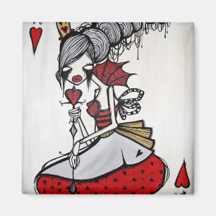 "Queen of Hearts" Square Magnet
